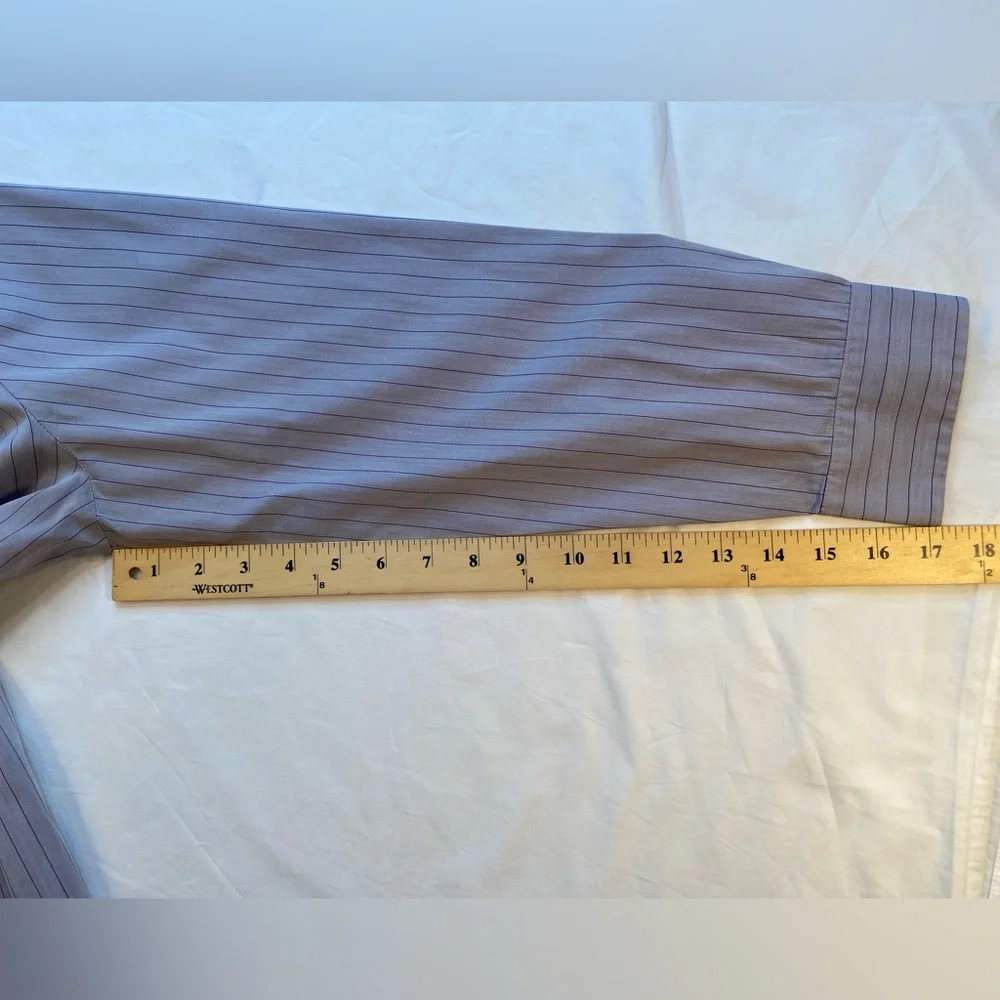 Lafayette 148‎ NY women’s button down, pin stripe Tonal Purple top size 16 - Picture 10 of 12
